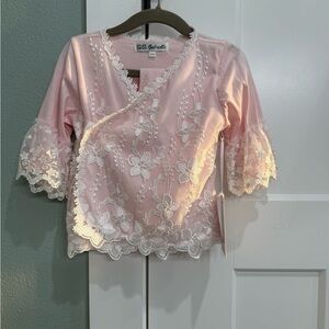 Pink Lace Embroidered Kids set